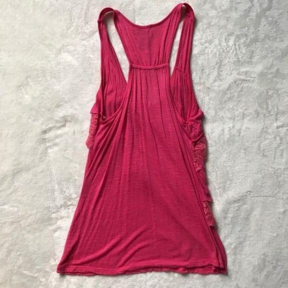 Eyelash Couture Ruffle Tank Top Pink Small - Picture 8 of 9